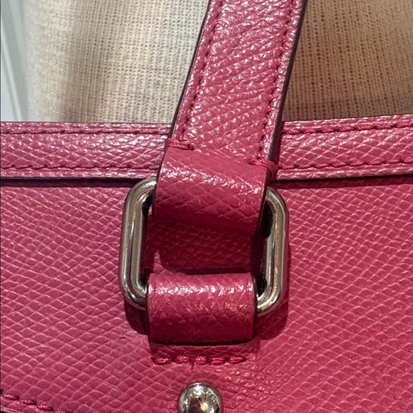 Coach fuchsia pink calf skin leather two way tote - Picture 3 of 16